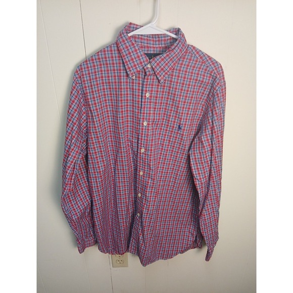 Polo Ralph Lauren Other - Polo Ralph Lauren Mens Shirt Red White Blue XL Plaid Button Down Minimal Wear